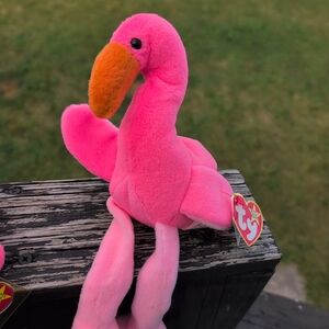 Ty Beanie Baby original Pinky the flamingo 1995